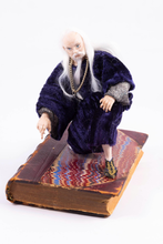 Load image into Gallery viewer, Wizard Doll by Fern Vasi - Kneeling Position on Book Prop