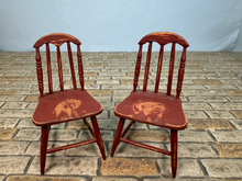 Load image into Gallery viewer, Vintage 2002 Artisan Handmade Signed Pair Of Rustic Chairs