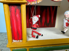 Load image into Gallery viewer, Artisan Jim Ganz 1987 Handmade Christmas Puppet Theatre Hand Painted Mr & Mrs Claus