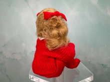 Load image into Gallery viewer, Vintage Artisan Handmade Handpainted OOAK Little Girl Doll In Pajamas With Bows In Hair