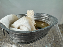 Load image into Gallery viewer, Artisan Handmade OOAK Terrier Dog In Outdoor Bath Tub