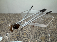 Load image into Gallery viewer, Vintage Artisan Handmade Leather Golf Bag & Metal Clubs Set