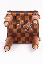 Load image into Gallery viewer, Artisan Made Inlay Butchers Block with Beautiful Brass Details