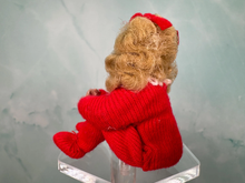 Load image into Gallery viewer, Vintage Artisan Handmade Handpainted OOAK Little Girl Doll In Pajamas With Bows In Hair