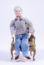 Load image into Gallery viewer, Porcelain Older Woman Doll Dressed in Jeans