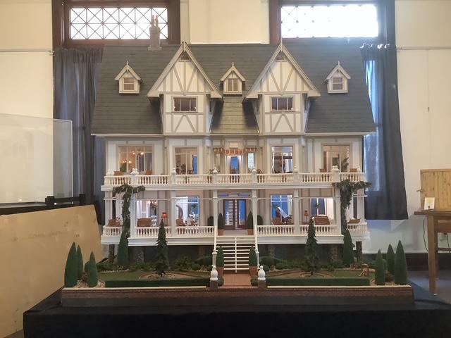 Large White Dollhouse By Jimmy Landers With Furniture And