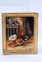 Load image into Gallery viewer, Chris Sparrow Rooster & Chickens with Pigeons Painting