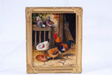 Load image into Gallery viewer, Chris Sparrow Rooster & Chickens with Pigeons Painting