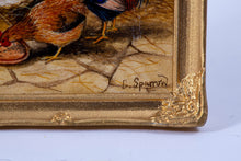 Load image into Gallery viewer, Chris Sparrow Rooster & Chickens with Pigeons Painting