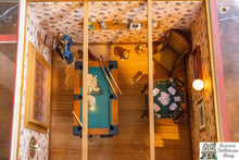 Load image into Gallery viewer, Dollhouse Miniatures ~ Billiards & Poker Decorated Roombox