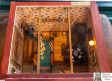Load image into Gallery viewer, Dollhouse Miniatures ~ Billiards & Poker Decorated Roombox