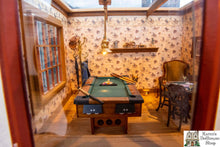 Load image into Gallery viewer, Dollhouse Miniatures ~ Billiards & Poker Decorated Roombox