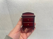 Load image into Gallery viewer, Dollhouse Miniatures ~ 3 Piece Bed Set - Purple Bed, Dresser, Nightstand for Little Girl