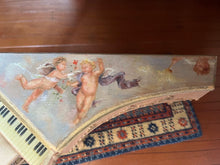 Load image into Gallery viewer, Dollhouse Miniatures ~ Florence Magee 1998 Painted Grand Piano & Bench with Cherubs