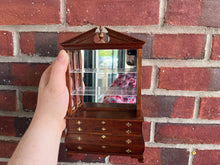 Load image into Gallery viewer, Dollhouse Miniatures ~ Roger Gutheil 2003 Wooden Mirrored Open Shelf with Drawers
