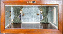 Load image into Gallery viewer, Dollhouse Miniature ~ Lawbre Undecorated Roombox with Jim Pounder Lighting & Lilli Ann Hamilton Drapery - From Lee Lefkowitz Estate