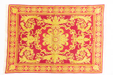 Load image into Gallery viewer, Dollhouse Miniature ~ Extra Large Burgundy & Gold Petit Point Rug by Ursula Sauerberg Needlepoint Handmade