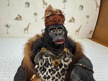 Load image into Gallery viewer, Dollhouse Miniature ~ Artisan Todd Krueger Leopard Print Gorilla Dressed Primate