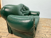 Load image into Gallery viewer, Dollhouse Miniature ~ Vintage 1992 Artisan Pat Tyler Handmade Green Leather Couch