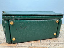 Load image into Gallery viewer, Dollhouse Miniature ~ Vintage 1992 Artisan Pat Tyler Handmade Green Leather Couch