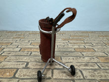 Load image into Gallery viewer, Dollhouse Miniature ~ Artisan Handmade Leather Golf Bag With Walking Cart