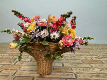 Load image into Gallery viewer, Artisan Handmade Flowers in Handmade Basket
