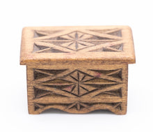 Load image into Gallery viewer, Dollhouse Miniature ~ Hand Made Carved Wooden Box