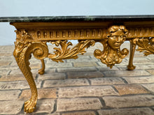 Load image into Gallery viewer, Dollhouse Miniature ~ John Hodgson Handmade Green Marble Gold Claw Foot Table