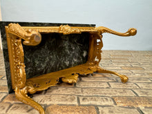 Load image into Gallery viewer, Dollhouse Miniature ~ John Hodgson Handmade Green Marble Gold Claw Foot Table