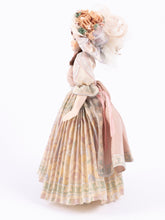 Load image into Gallery viewer, Dollhouse Miniature ~ Beautiful Woman Doll in Terrific Dress and Hat - Handmade Porcelain