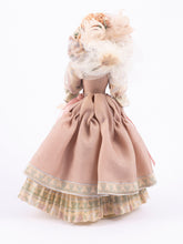 Load image into Gallery viewer, Dollhouse Miniature ~ Beautiful Woman Doll in Terrific Dress and Hat - Handmade Porcelain