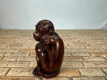 Load image into Gallery viewer, Dollhouse Miniature ~ Vintage Artisan Signed Handmade Carved Wooden Monkey