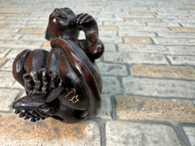 Load image into Gallery viewer, Dollhouse Miniature ~ Vintage Artisan Signed Handmade Carved Wooden Monkey