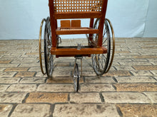 Load image into Gallery viewer, Vintage Artisan Handmade Wheel Chair Working Wheels & Fold Up Leg Rests