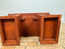 Load image into Gallery viewer, Vintage Artisan Signed 1982 Handmade Wooden 7 Drawer Desk With Green Leather Top