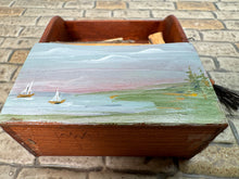 Load image into Gallery viewer, Vintage 1976 Artisan George Hoffman Signed OOAK Handpainted Firewood Chest