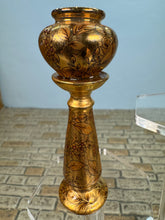 Load image into Gallery viewer, Dollhouse Miniature ~ Artisan Rachel Mundy Handmade Porcelain Gold Jardiniere Planter UK