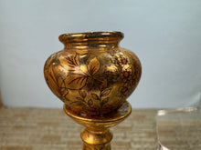 Load image into Gallery viewer, Dollhouse Miniature ~ Artisan Rachel Mundy Handmade Porcelain Gold Jardiniere Planter UK
