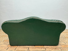 Load image into Gallery viewer, Dollhouse Miniature ~ Vintage 1992 Artisan Pat Tyler Handmade Green Leather Couch