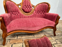 Load image into Gallery viewer, Dollhouse Miniature ~ Vintage Artisan Pat Leonetta Handmade Victorian 4 Piece Sofa & Chair Set