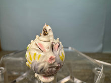 Load image into Gallery viewer, Dollhouse Miniature ~ Artisan Handmade Porcelain Teapot White & Gold With Flowers