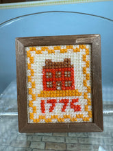 Load image into Gallery viewer, Dollhouse Miniature ~ Artisan Handmade Needlepoint Picture Frame  1776 Colonial