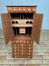 Load image into Gallery viewer, Dollhouse Miniature ~ Vintage Artisan Handmade 33 Drawer Wooden OOAK Office File Cabinet