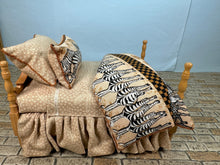 Load image into Gallery viewer, Dollhouse Miniature ~ Signed Artisan Handmade Decorated Zebra Bed