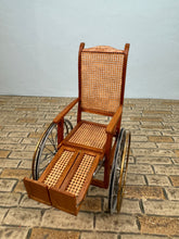 Load image into Gallery viewer, Vintage Artisan Handmade Wheel Chair Working Wheels & Fold Up Leg Rests