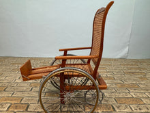 Load image into Gallery viewer, Vintage Artisan Handmade Wheel Chair Working Wheels & Fold Up Leg Rests