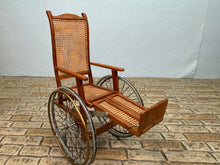 Load image into Gallery viewer, Vintage Artisan Handmade Wheel Chair Working Wheels & Fold Up Leg Rests