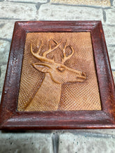 Load image into Gallery viewer, Vintage 1981 Artisan Signed Handmade Punched Leather Deer Artwork