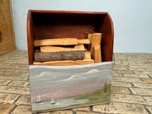 Load image into Gallery viewer, Vintage 1976 Artisan George Hoffman Signed OOAK Handpainted Firewood Chest
