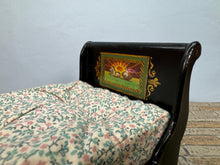 Load image into Gallery viewer, Dollhouse Miniature ~ Artisan Handmade Hand Painted Sleigh Bed With Handmade Matress